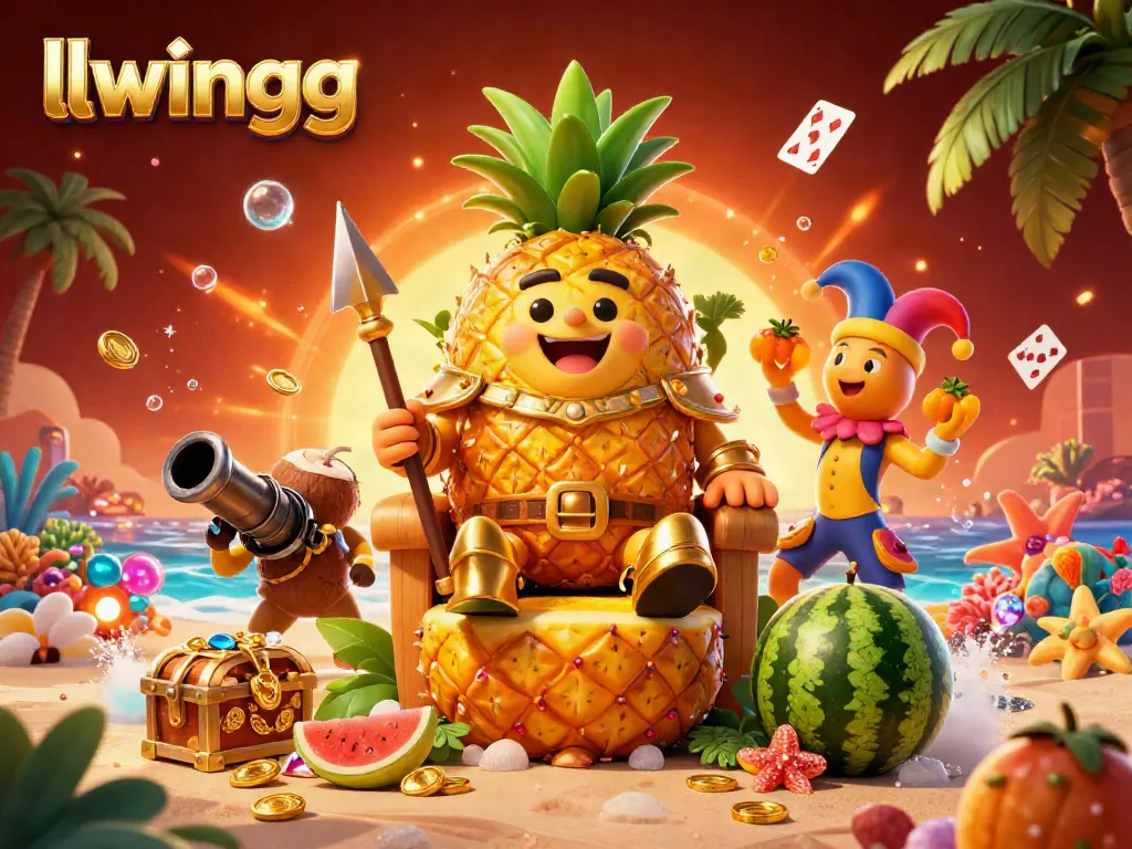 Experience thrilling adventures at llwingg's beach casino with animated treasures, characters in casino action.