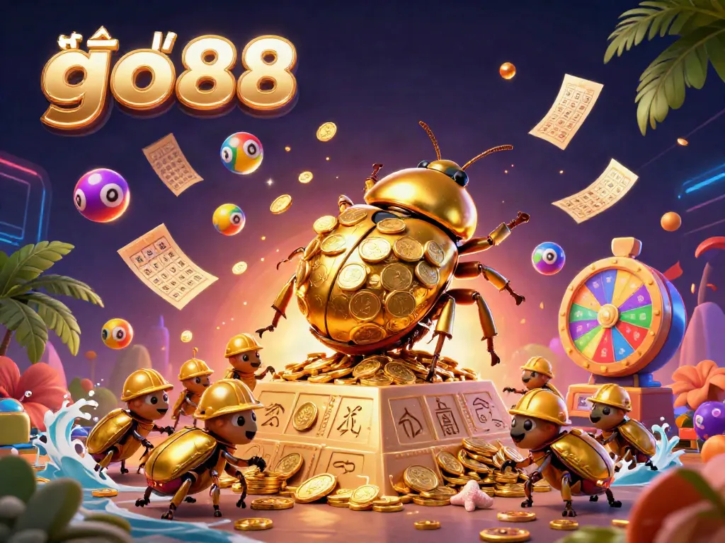Engage with đại lý go88 through a vibrant 3D casino-themed illustration showcasing dynamic gameplay elements.
