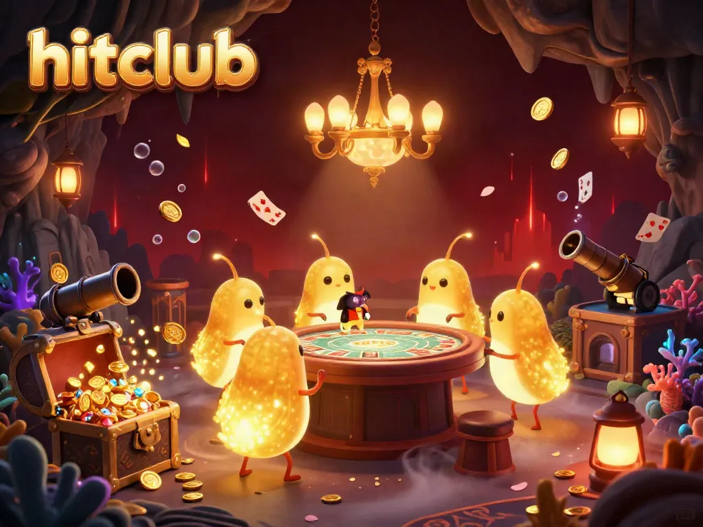 Experience the thrill of hitclub casino with glowworms lighting a vibrant cave and bioluminescent elements.