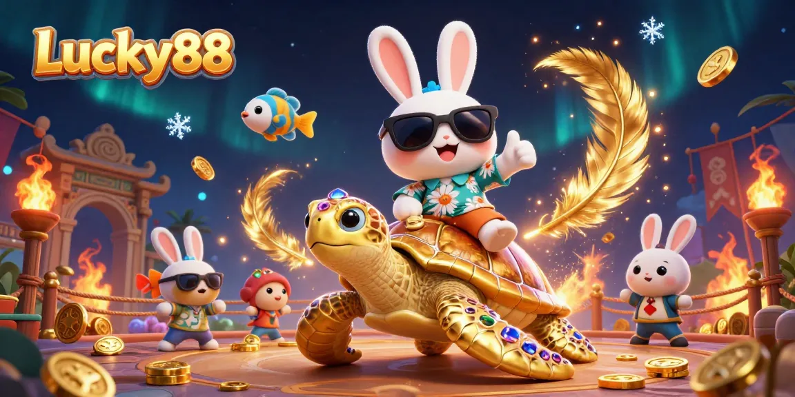 Play thrilling games at Lucky88 with a lucky rabbit and a golden sea turtle.