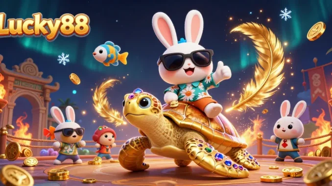 Play thrilling games at Lucky88 with a lucky rabbit and a golden sea turtle.